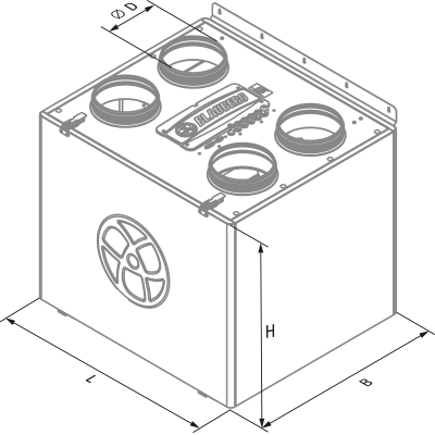 Vents KOMFORT EC SB 350 S14 - Dimensions