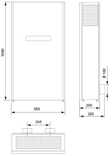 Blauberg Freshbox E1-200 ERV WiFi - Dimensions