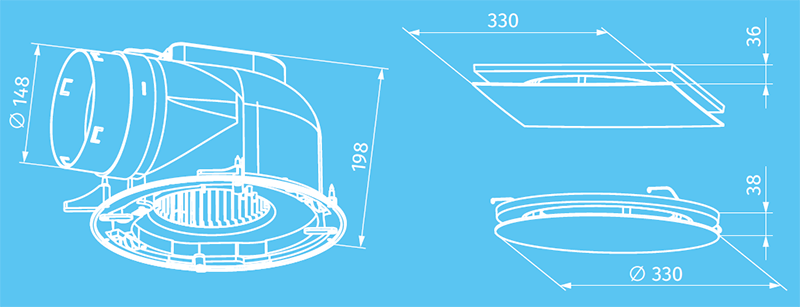 Vents Ultra 250 T - Dimensions