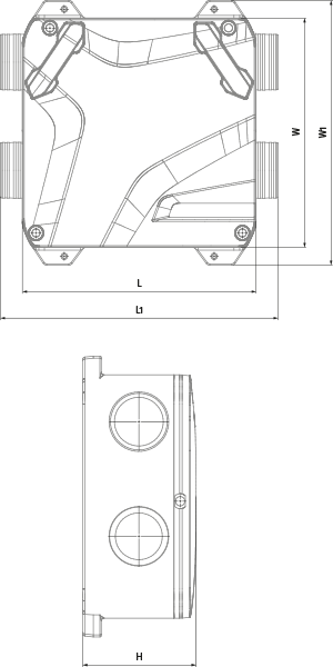 Vents Reneo-Fit D 100-E S14 - Dimensions