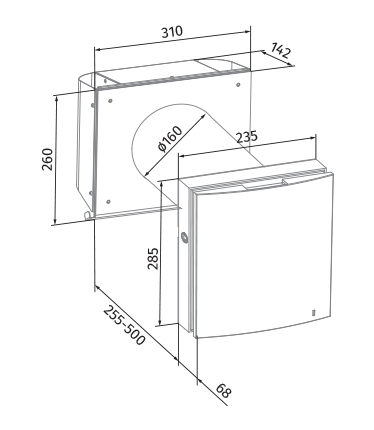 Blauberg Vento Expert A100-1 S W V.2 - Dimensions