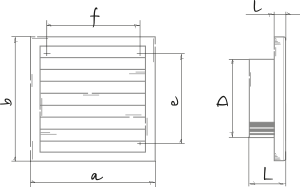 Vents Decor 185x185/125s - Dimensions