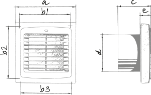 Vents Auto 150 - Dimensions