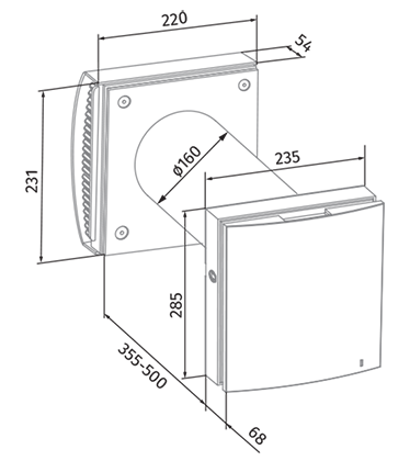 Blauberg Vento Expert A100-1 S10 W V.2 - Dimensions